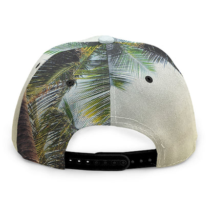 Vintage Coconut Tree Print Snapback Cap