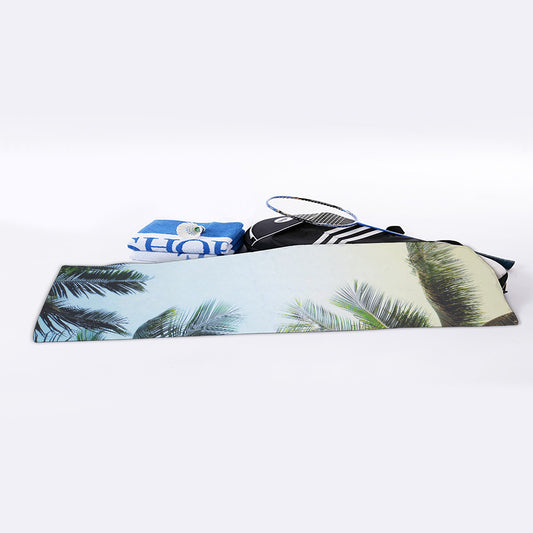 Vintage Coconut Tree Print Sports Towel