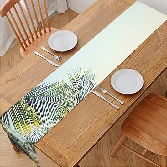 Vintage Coconut Tree Print Table Runner