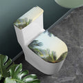 Vintage Coconut Tree Print Toilet Lid And Tank Cover Set