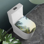 Vintage Coconut Tree Print Toilet Lid Cover