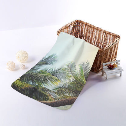 Vintage Coconut Tree Print Towel