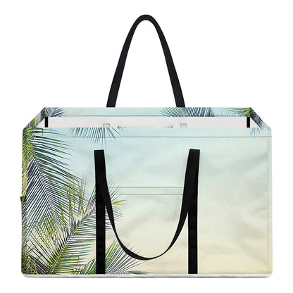 Vintage Coconut Tree Print Utility Tote Bag