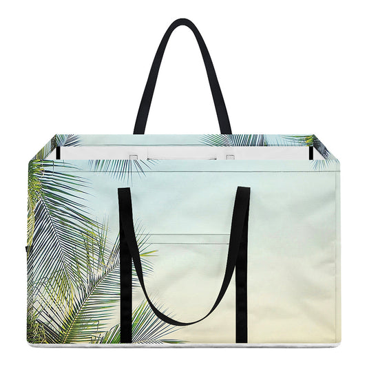 Vintage Coconut Tree Print Utility Tote Bag