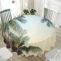 Vintage Coconut Tree Print Waterproof Round Tablecloth
