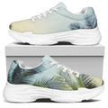 Vintage Coconut Tree Print White Chunky Shoes