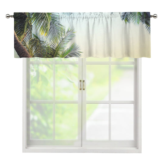 Vintage Coconut Tree Print Window Valance
