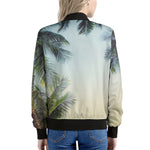 Vintage Coconut Tree Print Women's Bomber Jacket