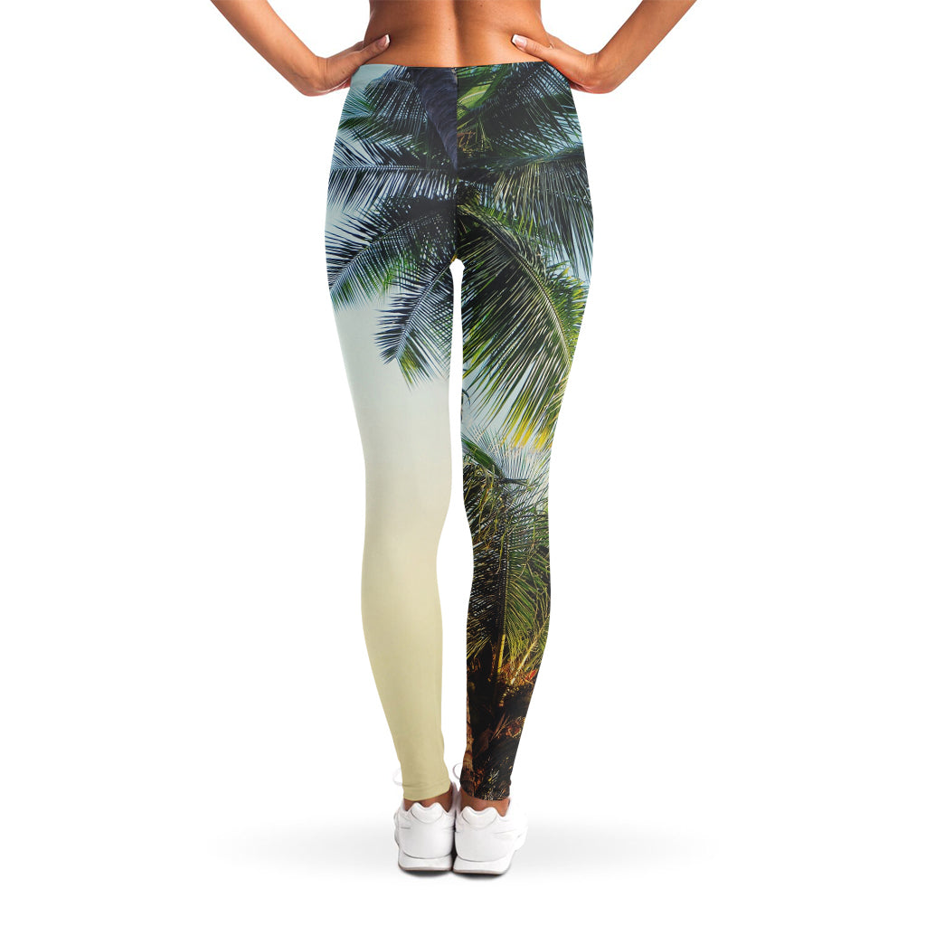 Vintage Coconut Tree Print Women's Leggings
