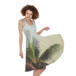 Vintage Coconut Tree Print Women's Sleeveless Dress