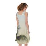 Vintage Coconut Tree Print Women's Sleeveless Dress