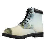 Vintage Coconut Tree Print Work Boots