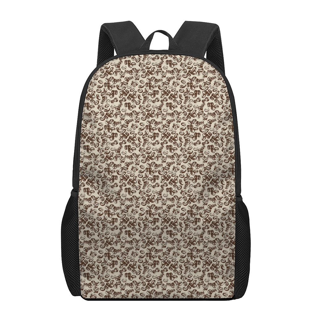 Vintage Coffee Bean Pattern Print 17 Inch Backpack