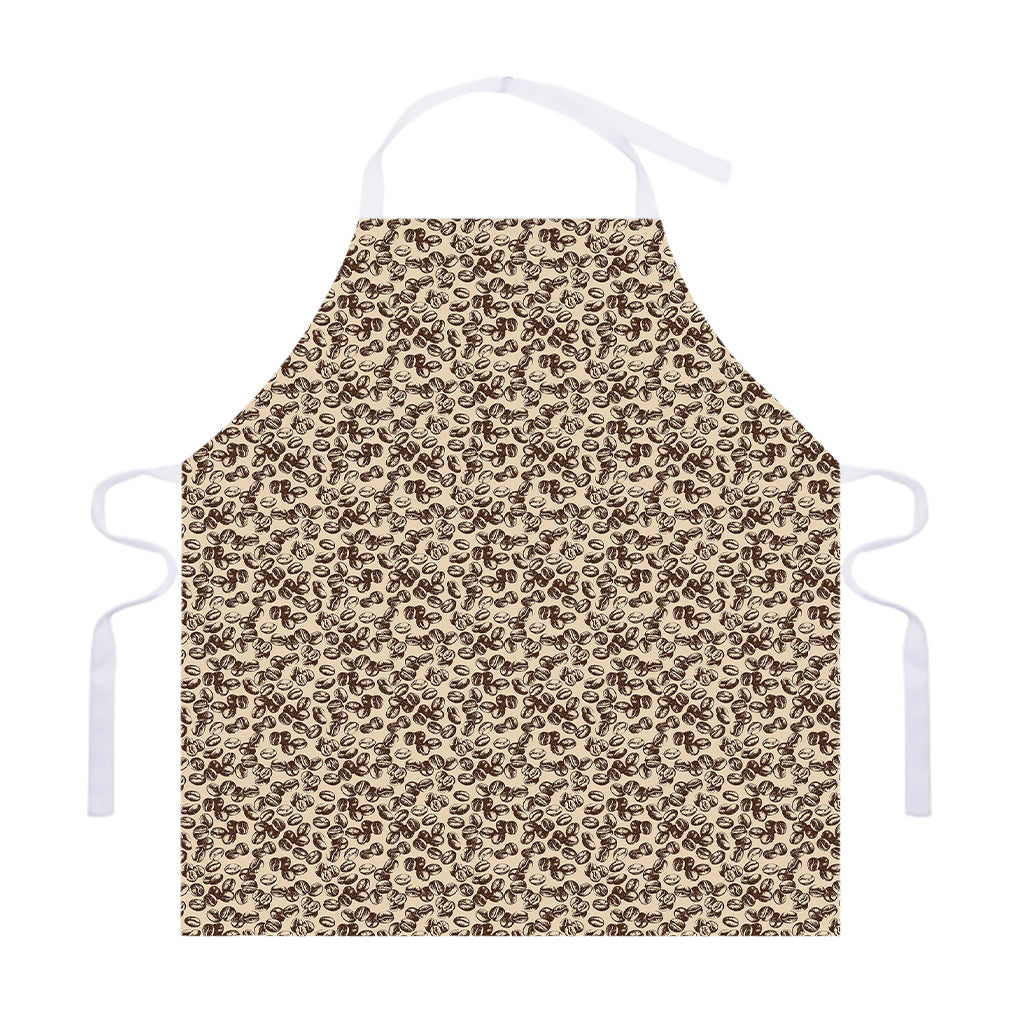 Vintage Coffee Bean Pattern Print Adjustable Apron