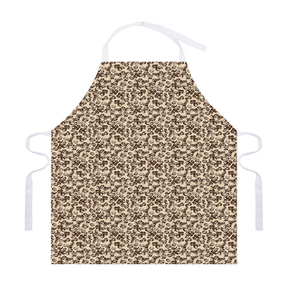 Vintage Coffee Bean Pattern Print Adjustable Apron