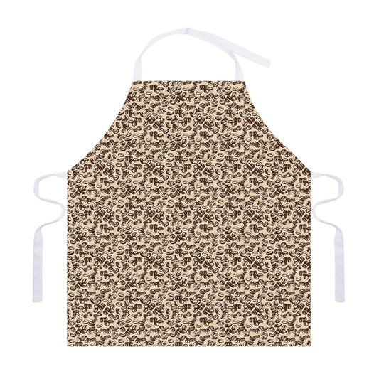 Vintage Coffee Bean Pattern Print Adjustable Apron