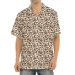 Vintage Coffee Bean Pattern Print Aloha Shirt