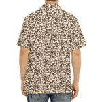 Vintage Coffee Bean Pattern Print Aloha Shirt