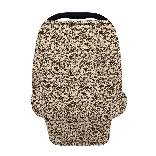 Vintage Coffee Bean Pattern Print Baby Seat Cover