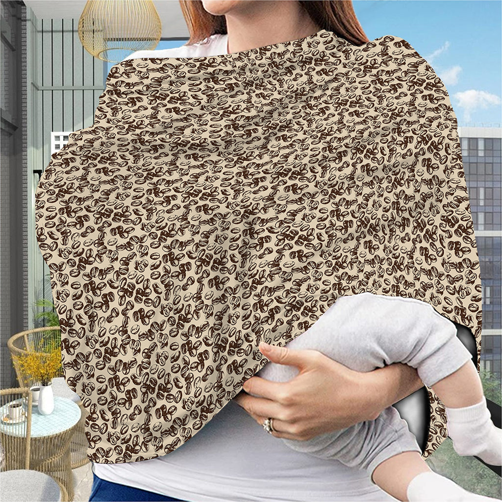 Vintage Coffee Bean Pattern Print Baby Seat Cover