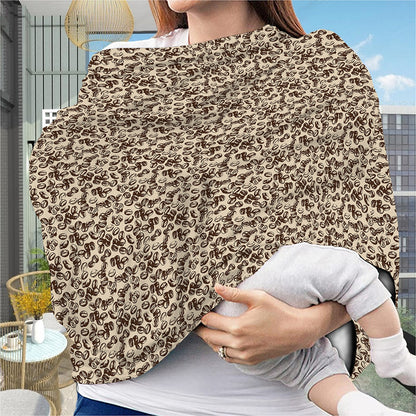 Vintage Coffee Bean Pattern Print Baby Seat Cover