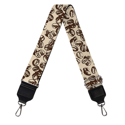 Vintage Coffee Bean Pattern Print Bag Strap