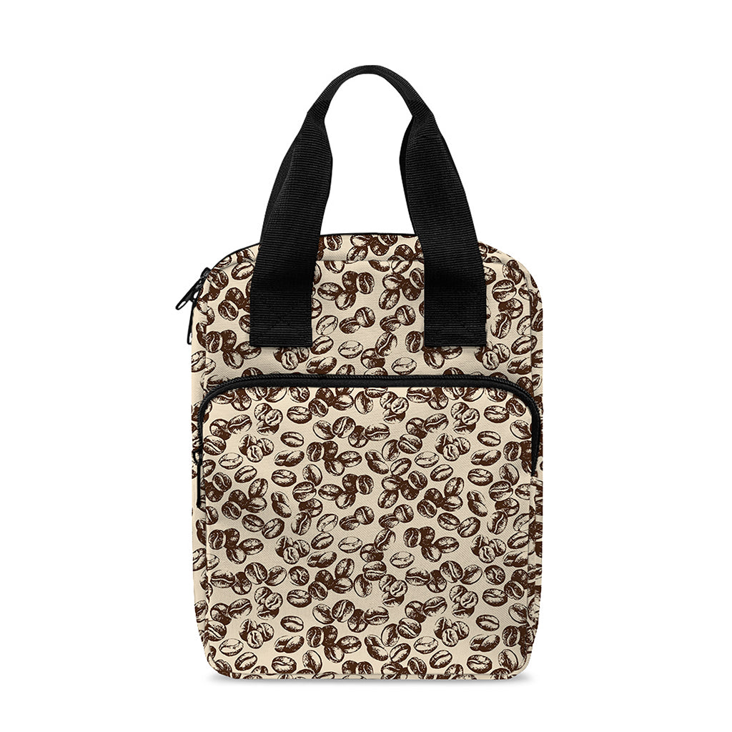 Vintage Coffee Bean Pattern Print Bible Tote Bag