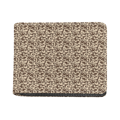 Vintage Coffee Bean Pattern Print Bifold Wallet