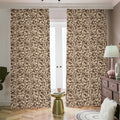 Vintage Coffee Bean Pattern Print Dimout Pencil Pleat Curtains