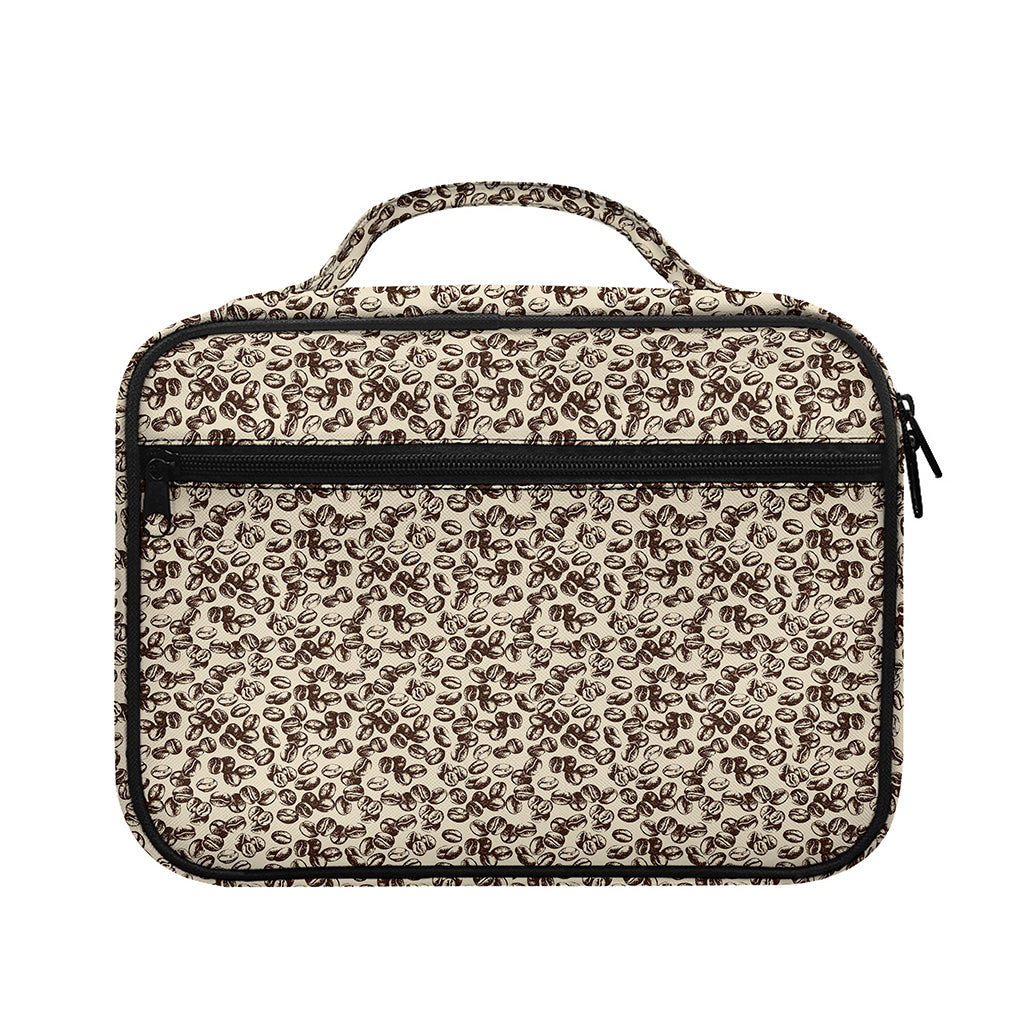 Vintage Coffee Bean Pattern Print Briefcase Bible Bag