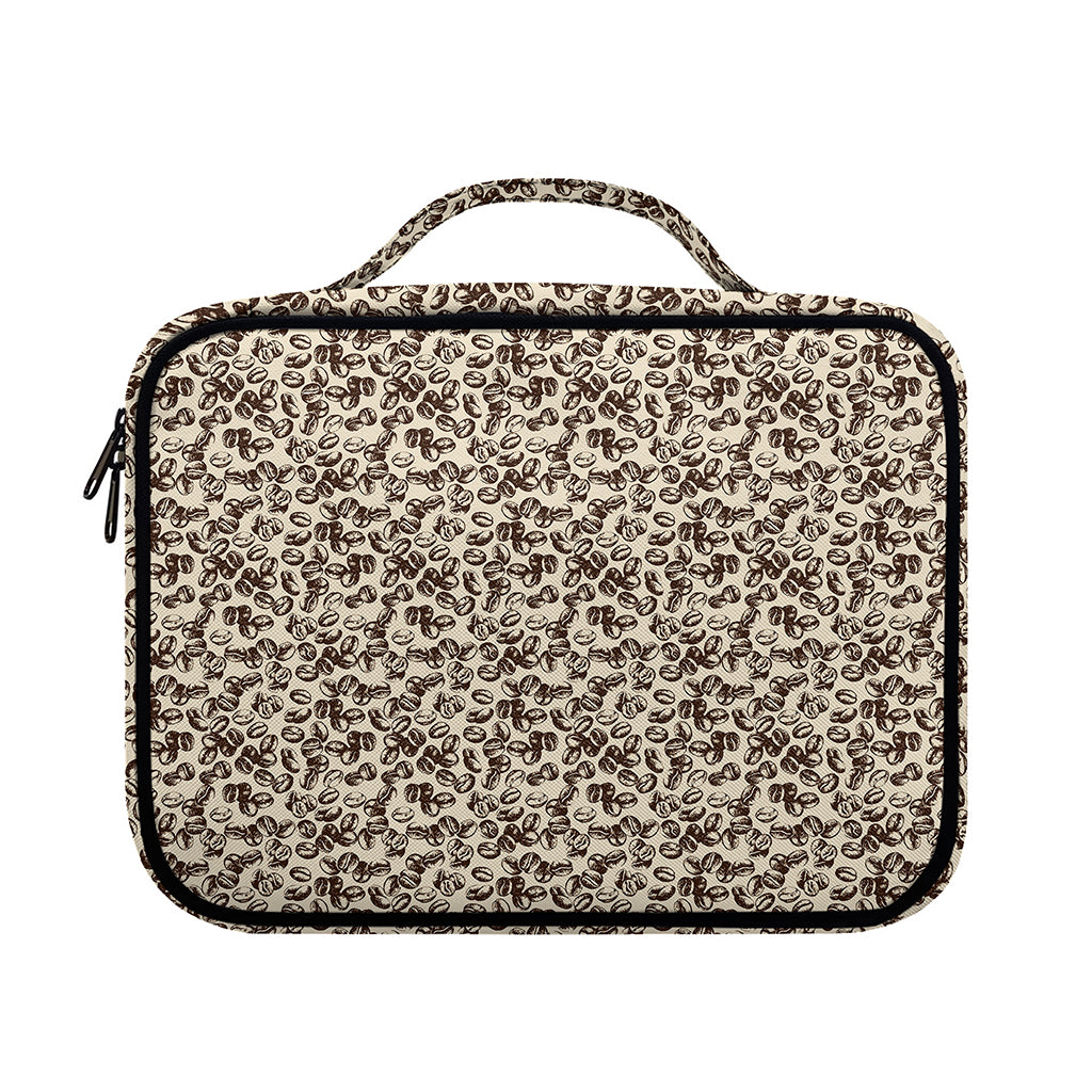 Vintage Coffee Bean Pattern Print Briefcase Bible Bag