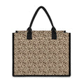 Vintage Coffee Bean Pattern Print Canvas Tote Bag
