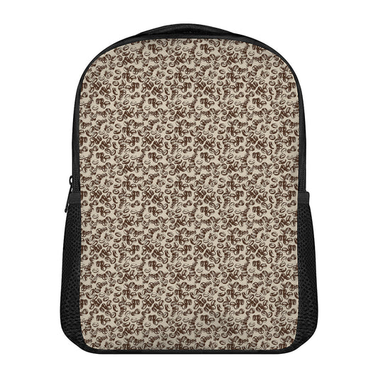 Vintage Coffee Bean Pattern Print Casual Backpack