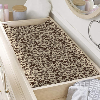 Vintage Coffee Bean Pattern Print Changing Pad Cover