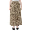 Vintage Coffee Bean Pattern Print Chiffon Maxi Skirt