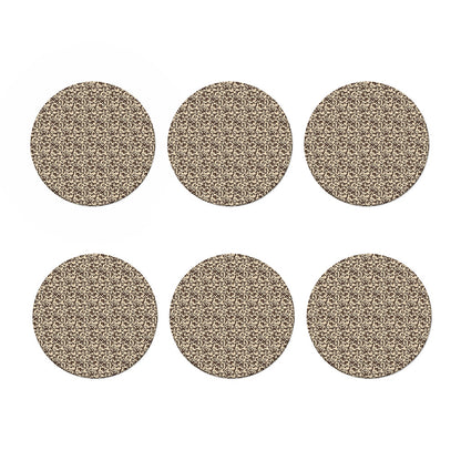 Vintage Coffee Bean Pattern Print Coaster Set