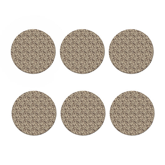 Vintage Coffee Bean Pattern Print Coaster Set