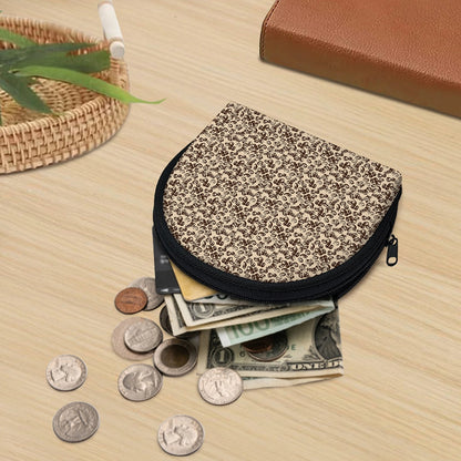 Vintage Coffee Bean Pattern Print Coin Purse