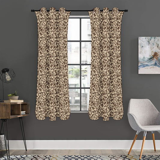 Vintage Coffee Bean Pattern Print Curtain