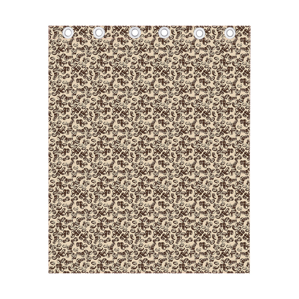 Vintage Coffee Bean Pattern Print Curtain