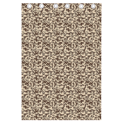 Vintage Coffee Bean Pattern Print Curtain