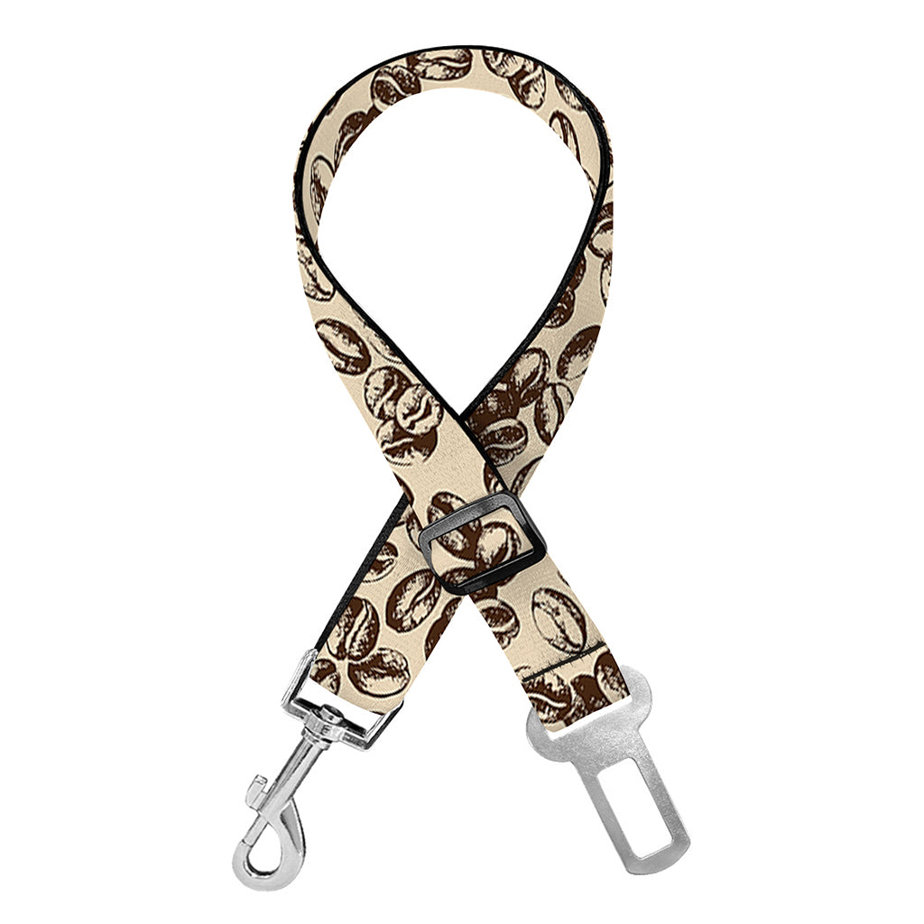 Vintage Coffee Bean Pattern Print Dog Seat Belt