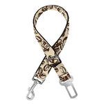 Vintage Coffee Bean Pattern Print Dog Seat Belt