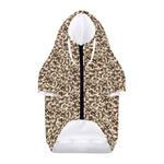 Vintage Coffee Bean Pattern Print Dog Zip Up Hoodie