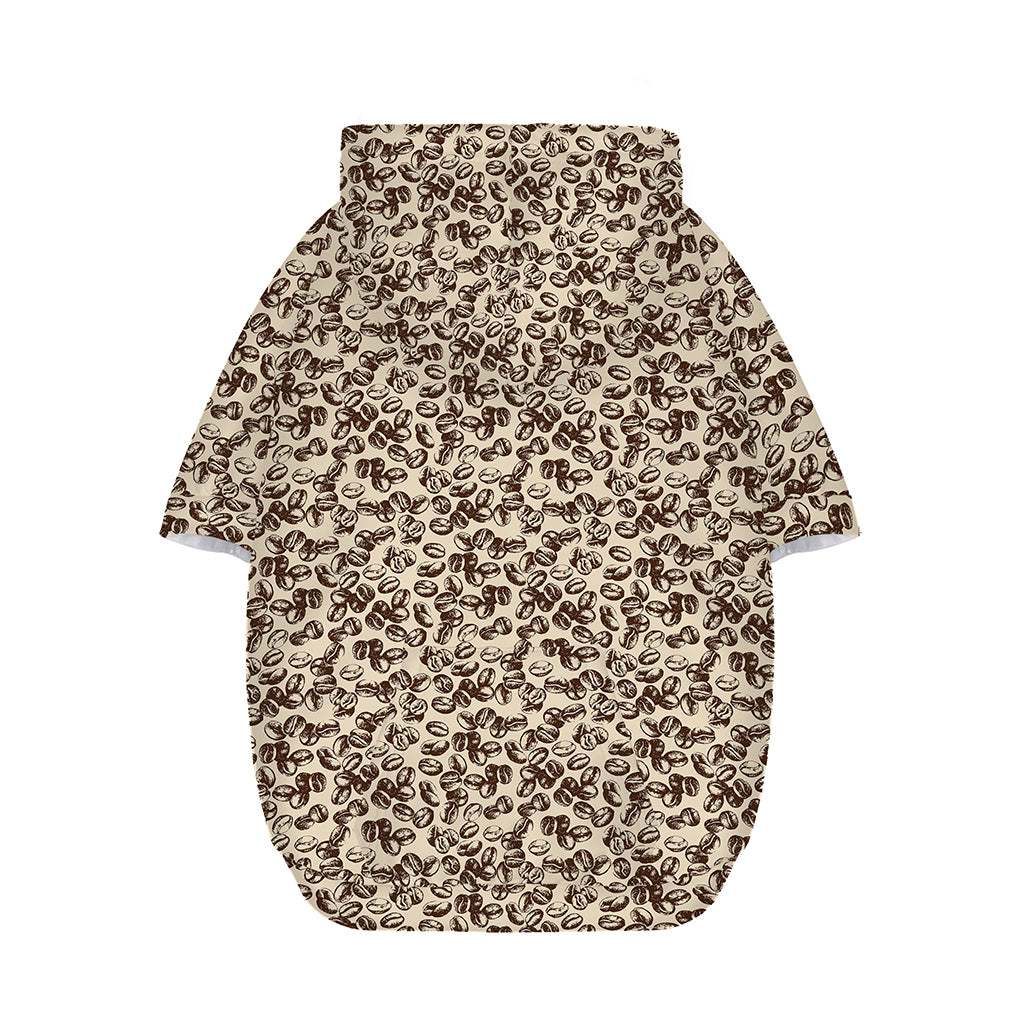 Vintage Coffee Bean Pattern Print Dog Zip Up Hoodie