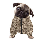 Vintage Coffee Bean Pattern Print Dog Zip Up Jacket
