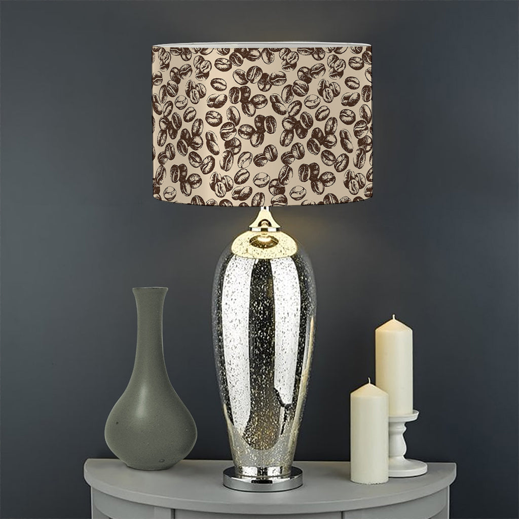 Vintage Coffee Bean Pattern Print Drum Lamp Shade