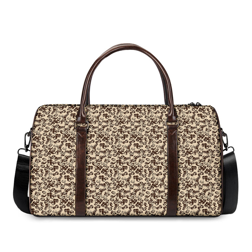 Vintage Coffee Bean Pattern Print Duffle Bag