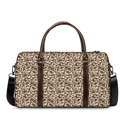 Vintage Coffee Bean Pattern Print Duffle Bag