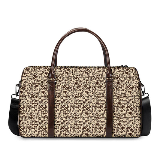 Vintage Coffee Bean Pattern Print Duffle Bag
